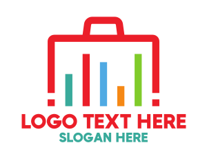 Bag - Colorful Briefcase Stats logo design