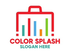 Colorful Briefcase Stats logo design