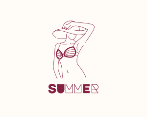 Beautiful Sexy Summer Girl  logo design