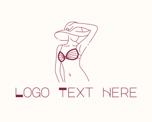 Woman - Beautiful Sexy Summer Girl logo design