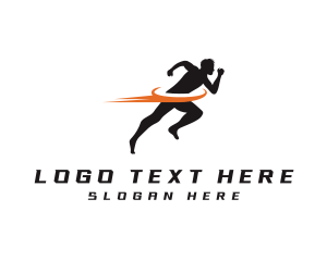 Man - Fast Marathon Runner logo design