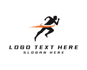 Fast Marathon Runner Logo