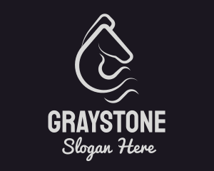 Gray - Gray Minimalist Horse logo design