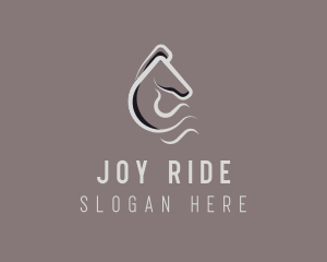 Gray Minimalist Horse  logo design