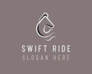 Gray Minimalist Horse  logo design