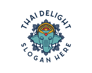 Thailand - Mystic Elephant Animal logo design