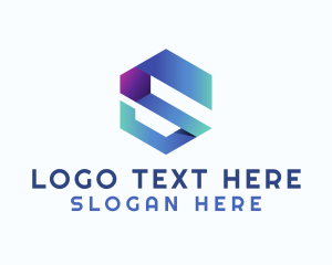 App - Gradient Tech Letter S logo design