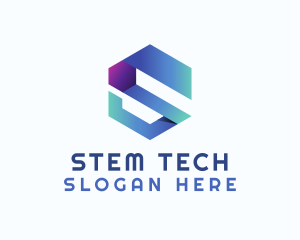 Gradient Tech Letter S logo design