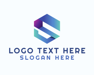Hexagonal - Gradient Tech Letter S logo design