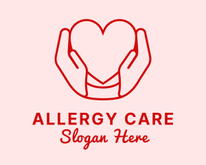 Heart Caring Hands logo design