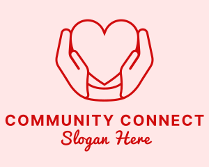 Outreach - Heart Caring Hands logo design
