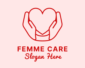 Heart Caring Hands logo design