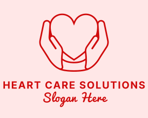 Heart Caring Hands logo design