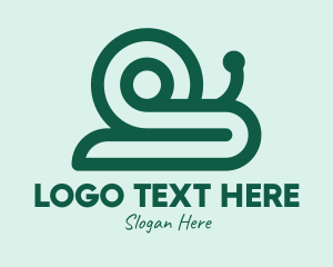 Minimalist - Green Snail Shell logo design