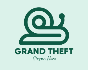 Animal - Green Snail Shell logo design