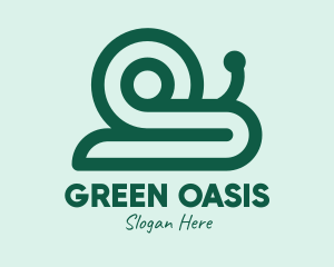 Green Snail Shell logo design