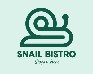 Green Snail Shell logo design