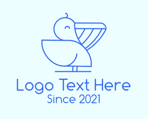 Stork - Blue Minimalist Pelican logo design