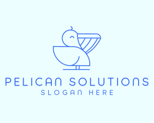 Minimalist Pelican Bird logo design