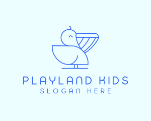 Minimalist Pelican Bird logo design