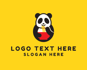 Food - Ramen Panda Bear logo design