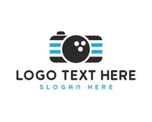 Lens - Bowling Ball Camera logo design