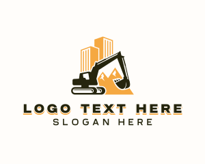 Quarry - Excavator Construction Builder logo design