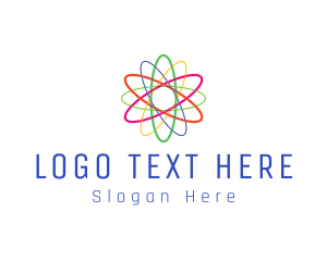 Wiki - Colorful Atom Science logo design