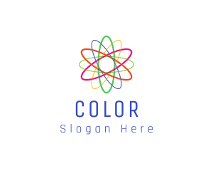 Colorful Atom Science Logo