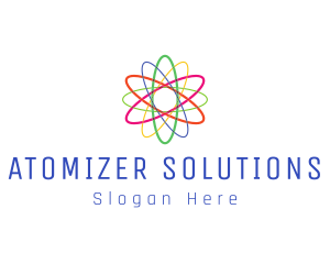 Colorful Atom Science logo design