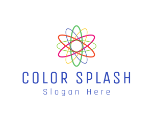 Colorful Atom Science logo design