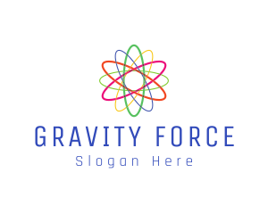 Colorful Atom Science logo design