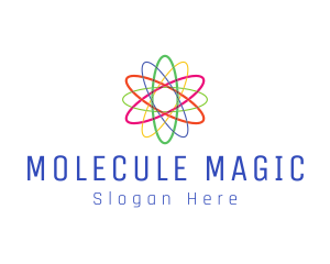 Molecule - Colorful Atom Science logo design