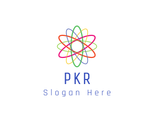 Proton - Colorful Atom Science logo design