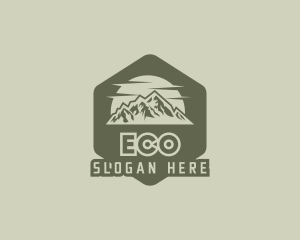 Rustic Mountain Hexagon Logo