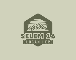 Rustic Mountain Hexagon Logo