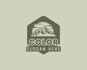 Campground - Rustic Mountain Hexagon logo design