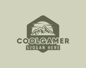 Traveler - Rustic Mountain Hexagon logo design