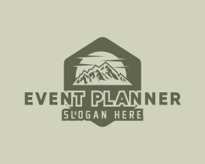 Scenery - Rustic Mountain Hexagon logo design