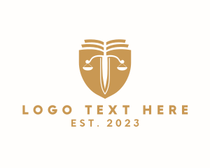 Law Enforcement - Justice Scale Book Shield logo design