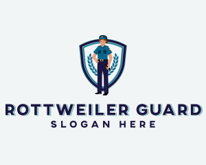 Police Woman Officer logo design