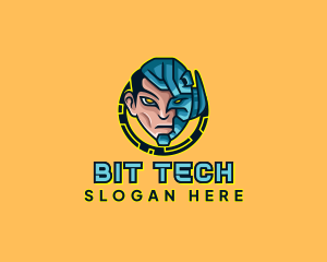 Human Cyborg Robot logo design