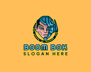 Human Cyborg Robot logo design