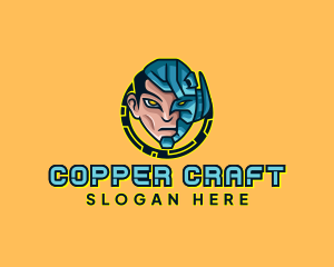 Human Cyborg Robot logo design