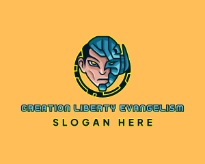 Human Cyborg Robot logo design