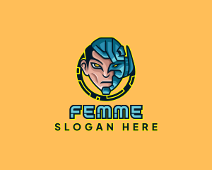 Human Cyborg Robot logo design