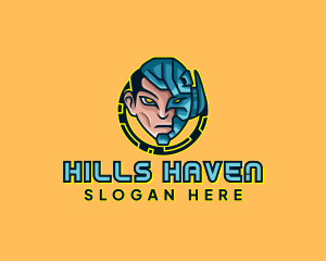 Human Cyborg Robot logo design