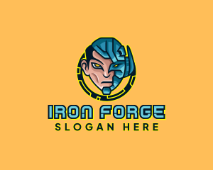 Human Cyborg Robot logo design