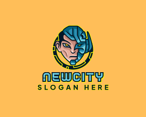 Human Cyborg Robot logo design