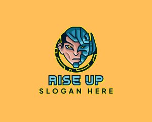 Human Cyborg Robot logo design